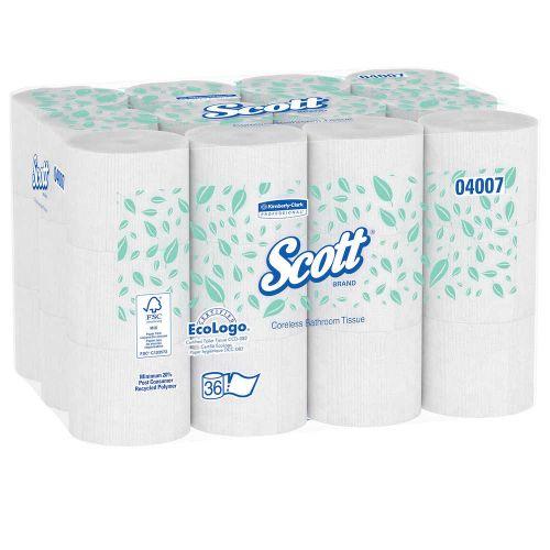 Kimberly Clark Scott Standard Roll Bathroom Tissue Coreless White 4.0"x3.94" 1000 SHTS 36 / cs Brand Name Kimberly Clark Item 04007 - Raemart