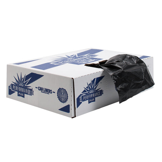 Performance Plus 38x58 1.5EQ mil Black 60 gallon Low Density Liner interleaved rolls 10 / 10 cs Brand Name Performance Plus Item PL385815B - Raemart