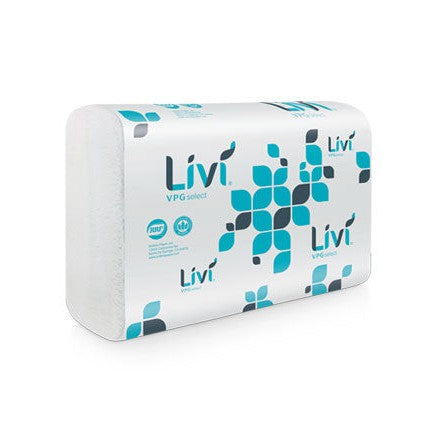 Solaris Livi VPG Select Multifold Towel White 9.06" X 9.45" 250 Sheets 16 / 250 cs Brand Name Solaris Item 43514 - Raemart