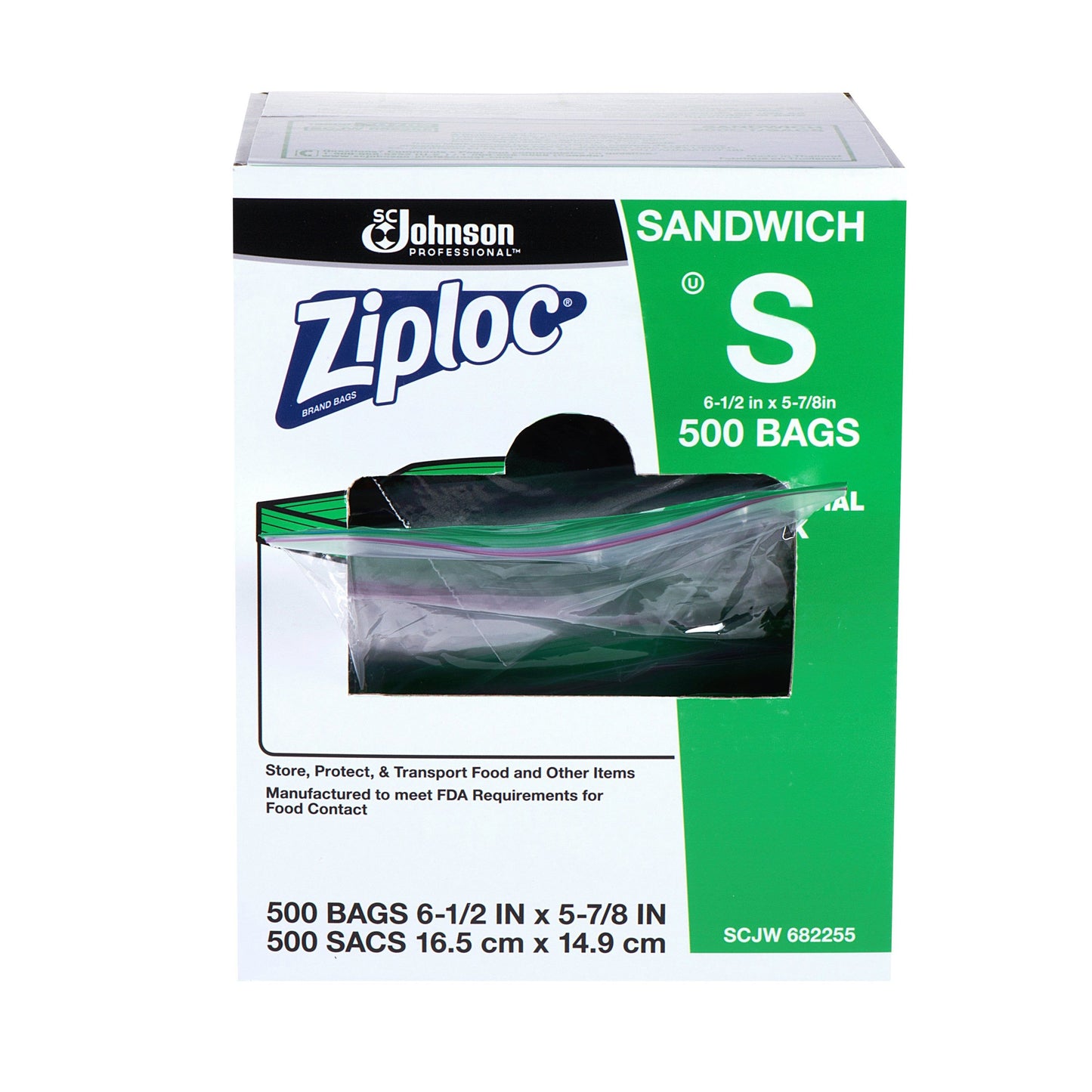 SC Johnson Ziploc Sandwich Bags 6.5" x 5.88" 500 / cs Brand Name SC Johnson Item 682255 - Raemart