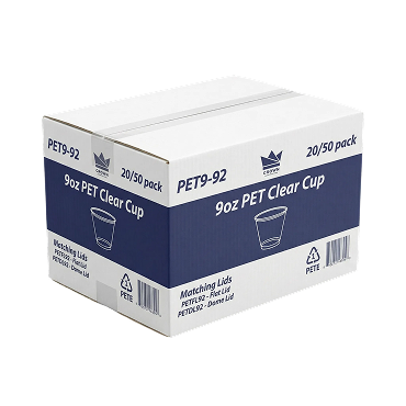 9 oz PET Clear Cups (Case 1000) Brand Name Crown Item PETC09CLCRN