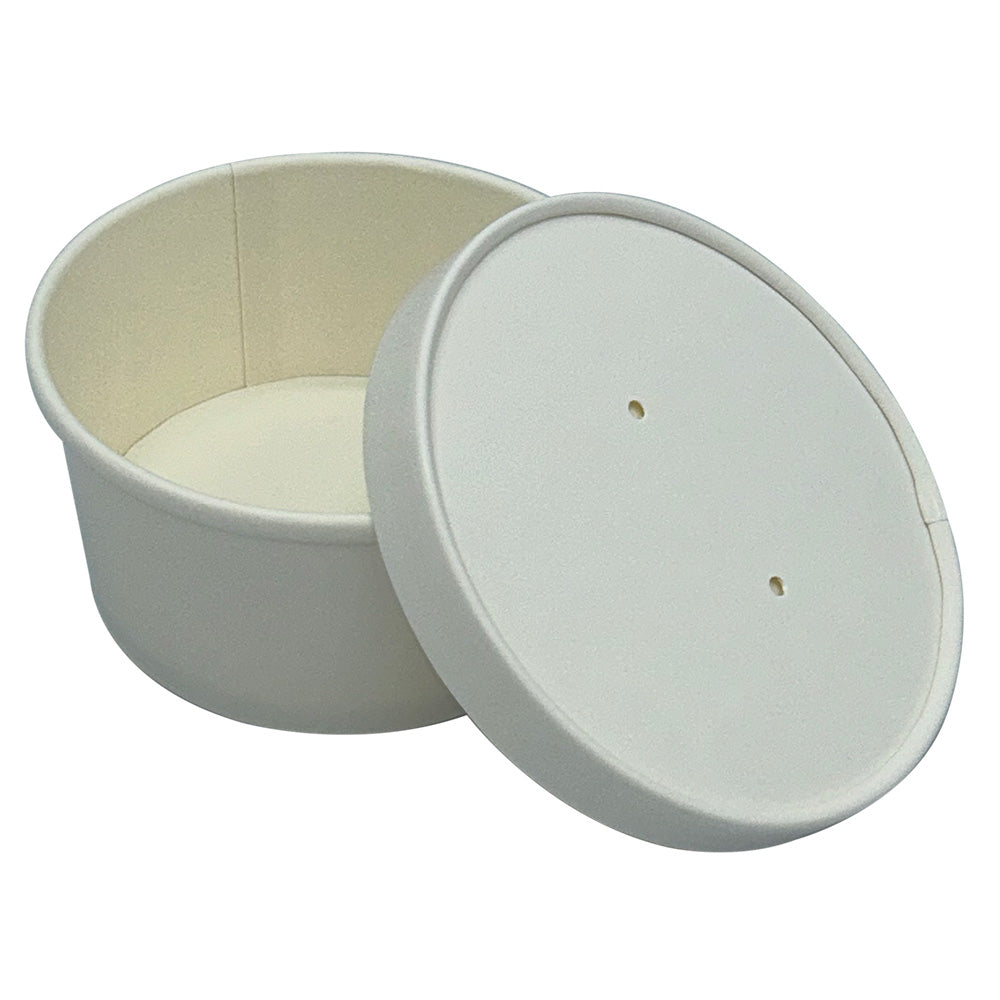 Empress Paper Food / Soup Container w/ Lid 8 oz White Combo 250 / 250 cs Brand Name Empress Item EFC-8-COMBO - Raemart