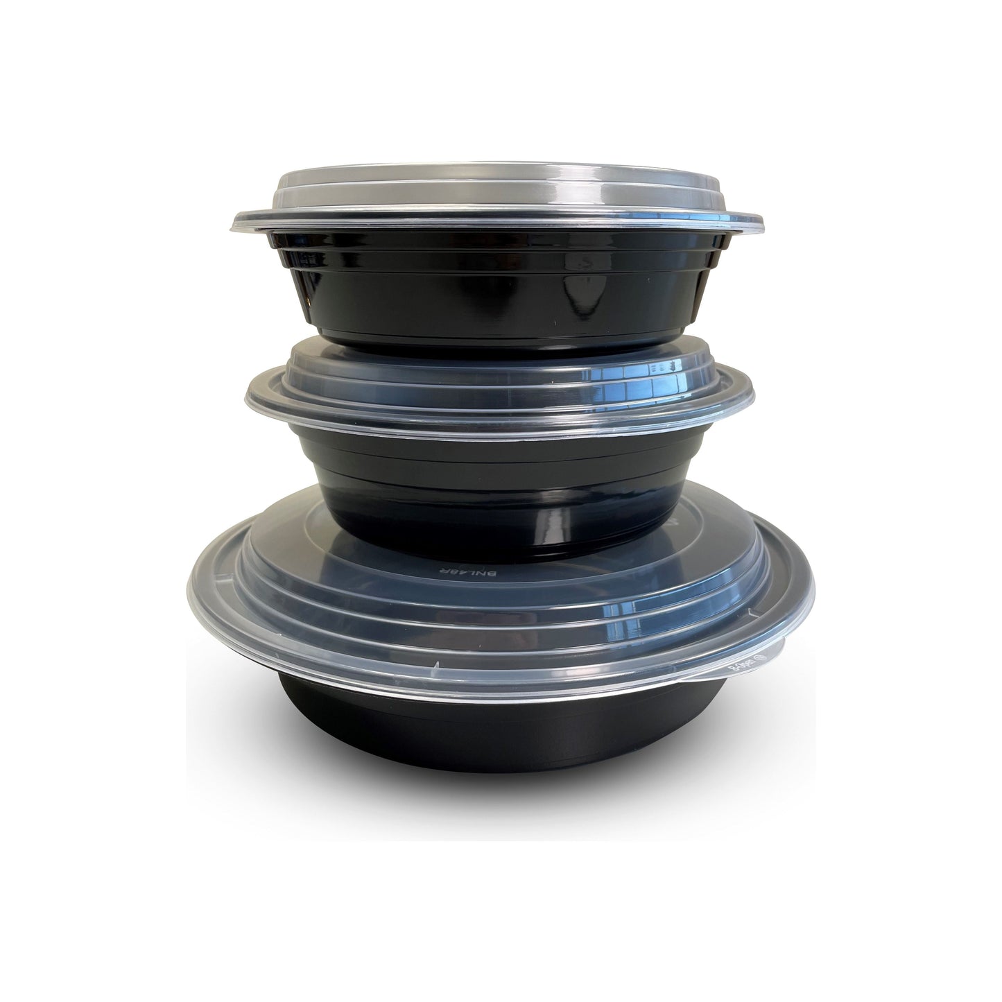 Empress 32 oz 7" Round Container Combo Black Base w/ Clear Lid 150 / cs Brand Name Empress Item EMBL32R - Raemart