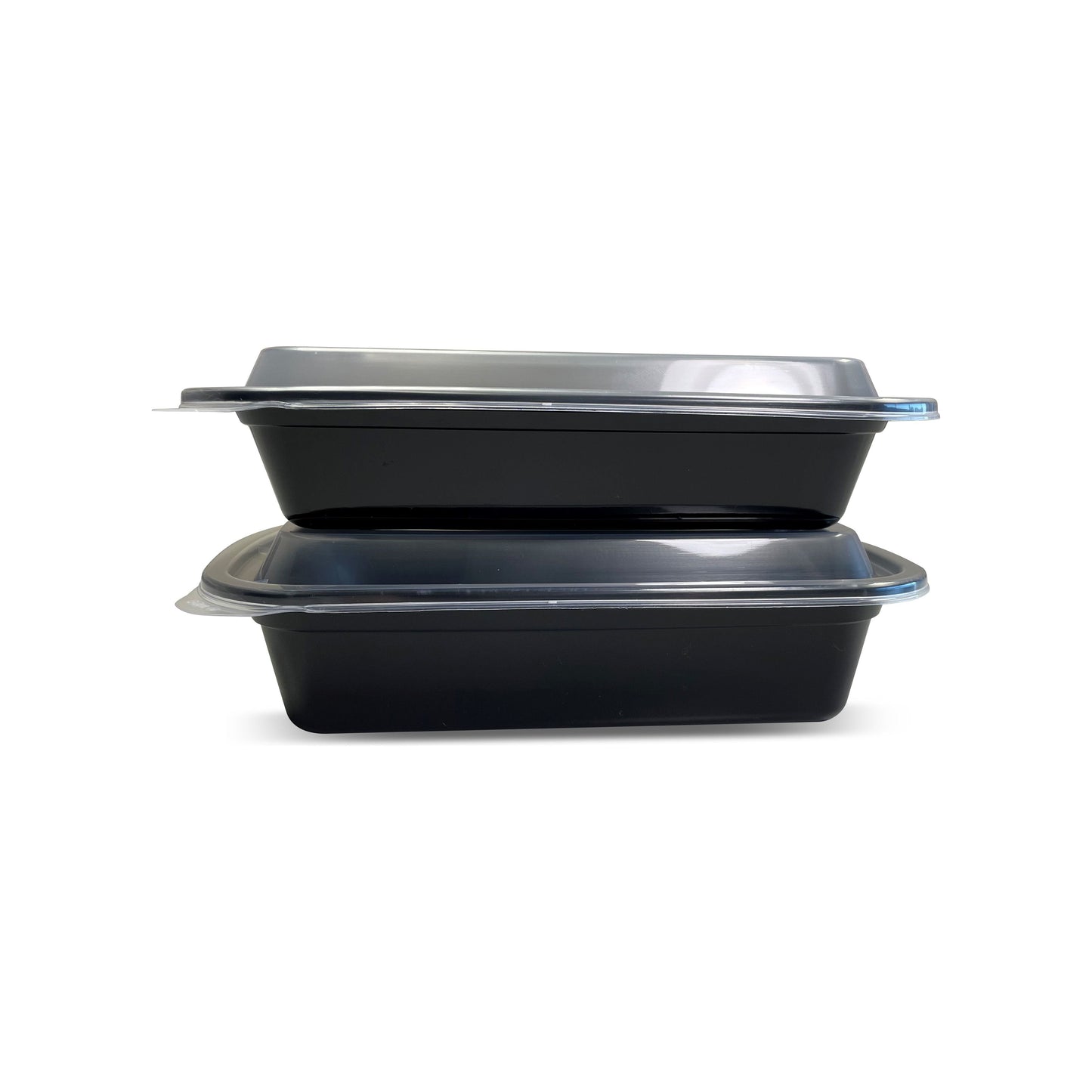 Empress 38 oz 6x8x2 Rectangle Container Black Base w/ Clear Lid 150 / cs Brand Name Empress Item EMBL38RT - Raemart