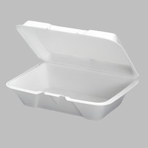 Genpak Large Deep Vented 1Cmpt Hinged Cont 9-3/16"x6.5"x2.75" White Foam 2 / 100 Brand Name Genpak Item 20500-V - Raemart