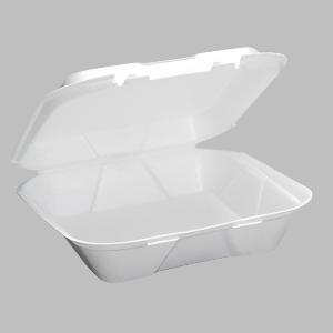 Genpak Large 1-Comp Hinged Cont Vented 9-3/16"x9-9/16"x2-21/32" White Foam 2 / 100 cs Brand Name Genpak Item SN200V - Raemart