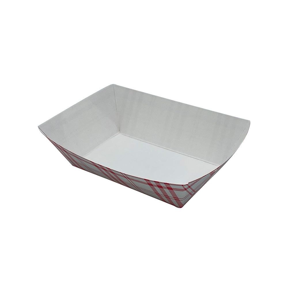 Nova 1lb Red Plaid Food Tray PFAS Free 4 / 250 cs Brand Name Nova Item NFT100 - Raemart