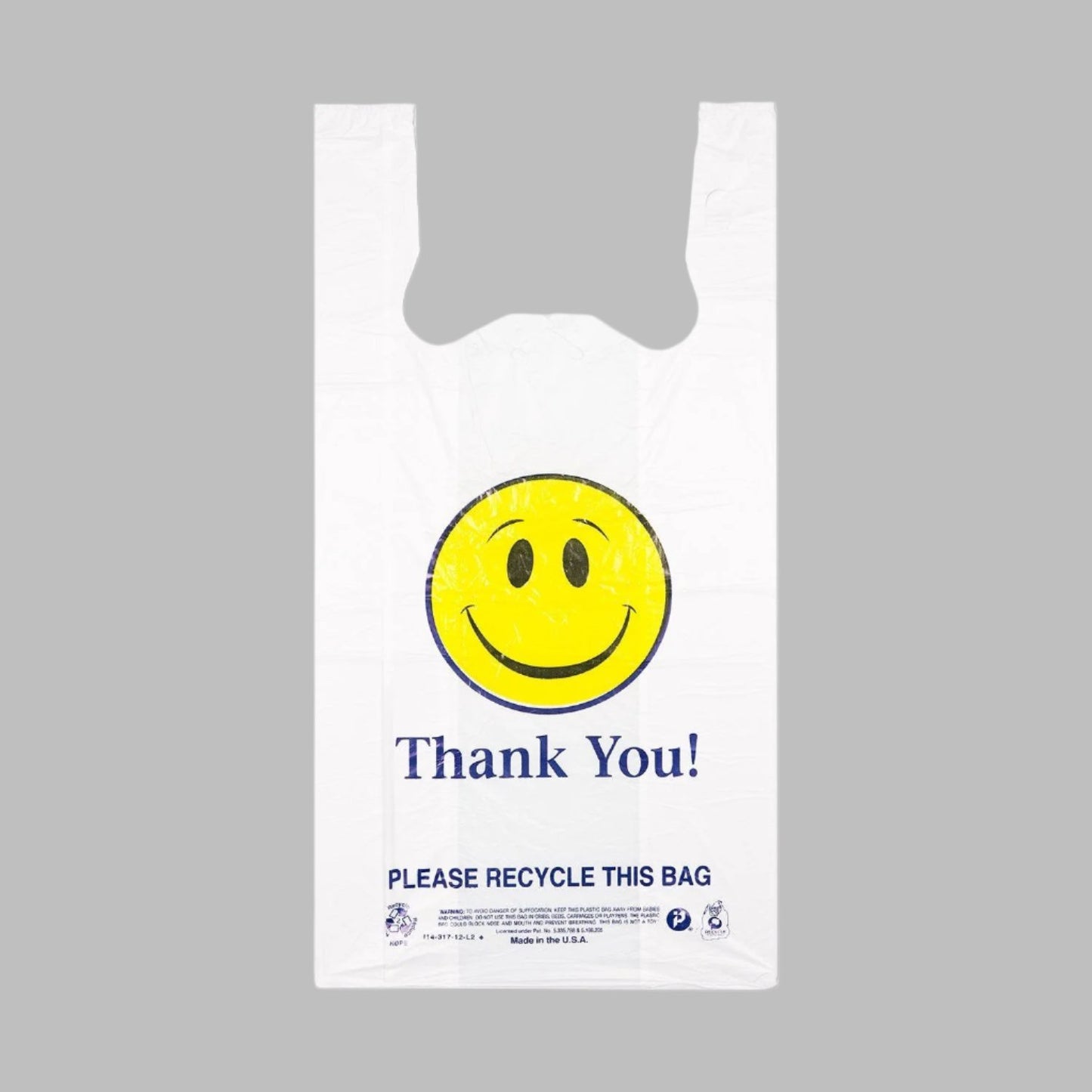 IBS 12 x 7 x 22 T-Shirt Bag 14 Mic Happy Face 500 / cs Brand Name IBS Item SMILET-SAK - Raemart