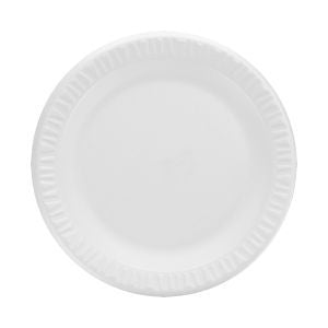 Dart Concorde Non-Laminated Foam Plate 9" White No Compartments 4 / 125 cs Brand Name Dart Item 9PWCR - Raemart