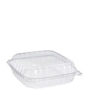 Dart Hinged Container Large 1-Comp Clear 8 7/8 x 9 3/8 x 3 2 / 100 cs Brand Name Dart Item C95PST1