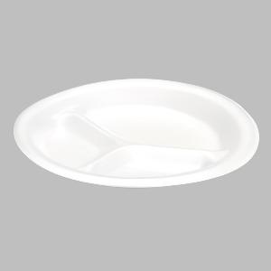 Genpak Celebrity 8.88" White 3-Comp Plate Non Laminated 4 / 125 cs Brand Name Genpak Item 83900 - Raemart