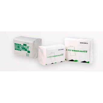 Nova Dinner Napkin 2-ply 14.2 x 16.5, White, 1/8 fold 20 Packs Brand Name Nova Item NOVA 3000 - Raemart