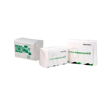 Nova Dinner Napkin 2-ply 14.2 x 16.5, White, 1/8 fold 20 Packs Brand Name Nova Item NOVA 3000 - Raemart