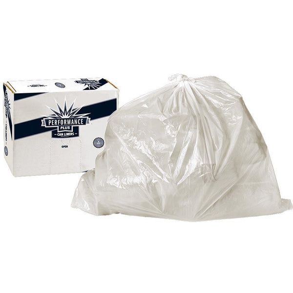 Performance Plus 45 Gallons Clear Trash Bags .39 Mil (Case of 250) - Raemart