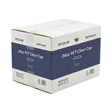 24 oz PET Clear Cups 98 mm (Case 1000) Brand Name Crown Item PET24-98