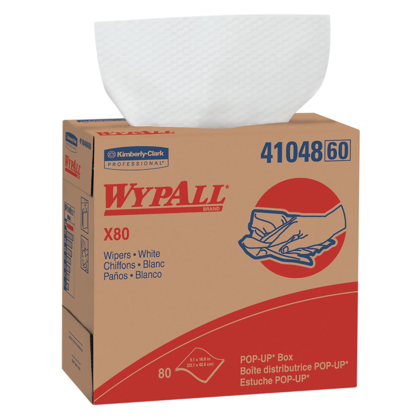 Kimberly Clark WYPALL X80 Wipers White 8.34" x 16.8" 5 / 80 cs Brand Name Kimberly Clark Item 41048