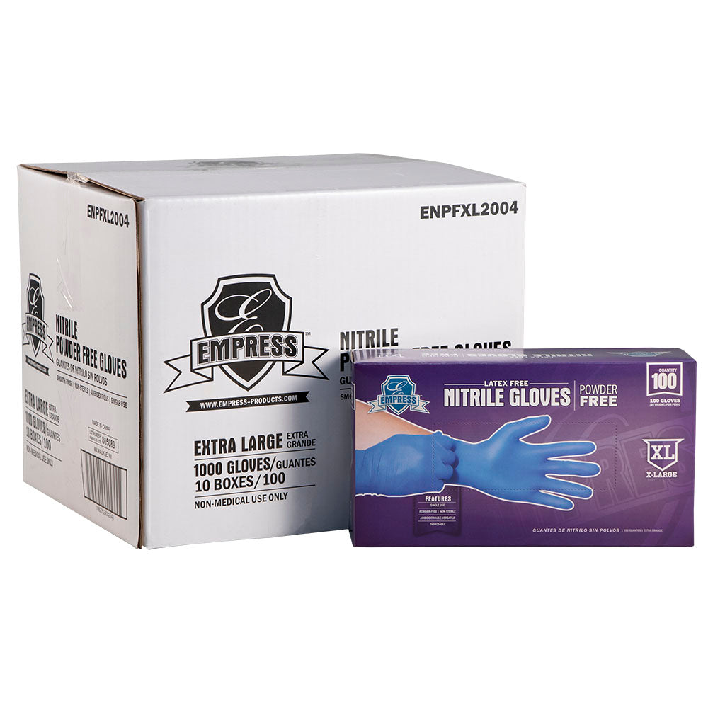 Empress Nitrile Glove Blue Powder Free X-Large 10 / 100 cs Brand Name Empress Item ENPFXL2004