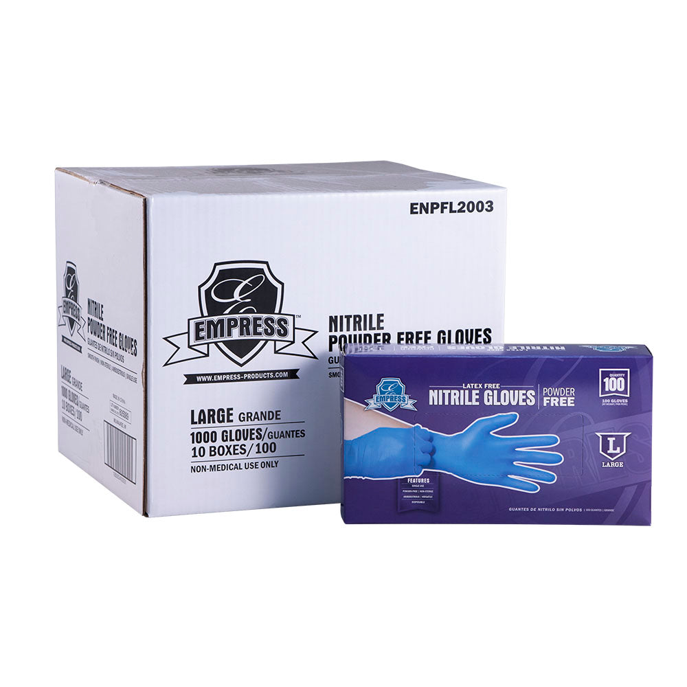 Empress Nitrile Glove Blue Powder Free Large 10 / 100 cs Brand Name Empress Item ENPFL2003