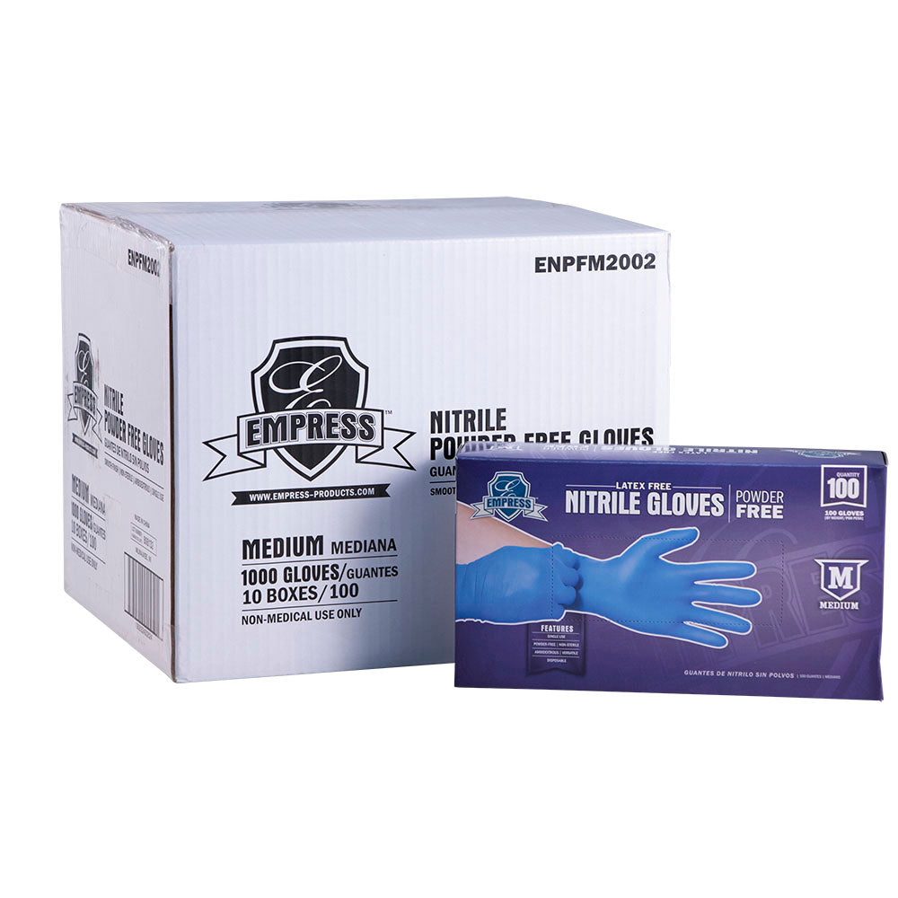 Empress Nitrile Glove Blue Powder Free Medium 10 / 100 cs Brand Name Empress Item ENPFM2002