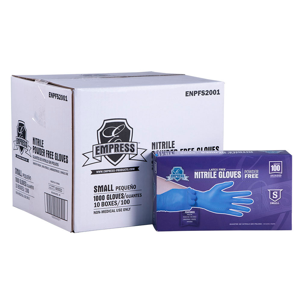 Empress Nitrile Glove Blue Powder Free Small 10 / 100 cs Brand Name Empress Item ENPFS2001