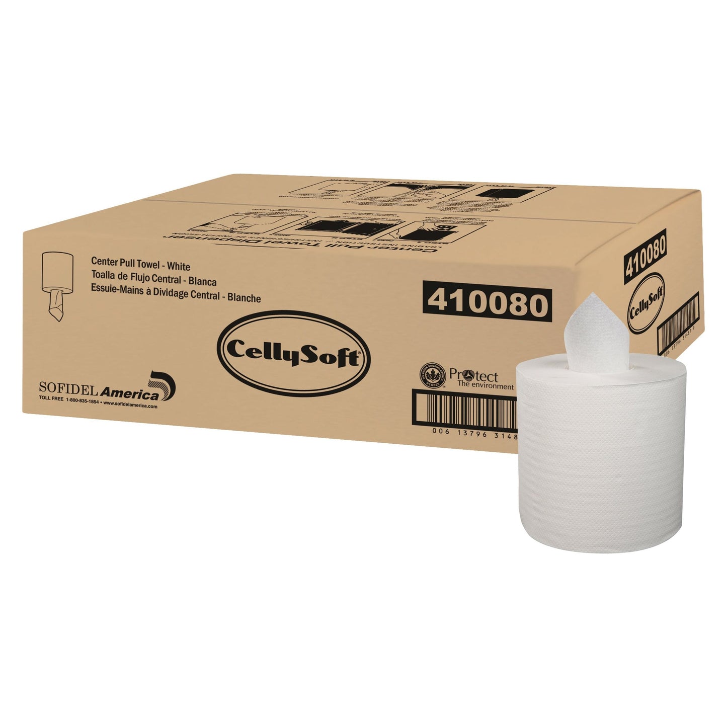 Sofidel Cellysoft Center pull towel white 2ply 7.6x10" 550' 6 / cs Brand Name Sofidel Item 410080