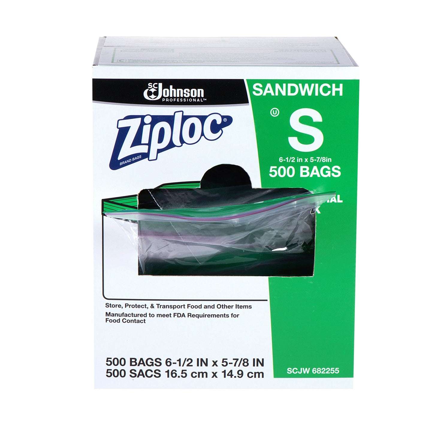 SC Johnson Ziploc Sandwich Bags 6.5" x 5.88" 500 / cs Brand Name SC Johnson Item 682255