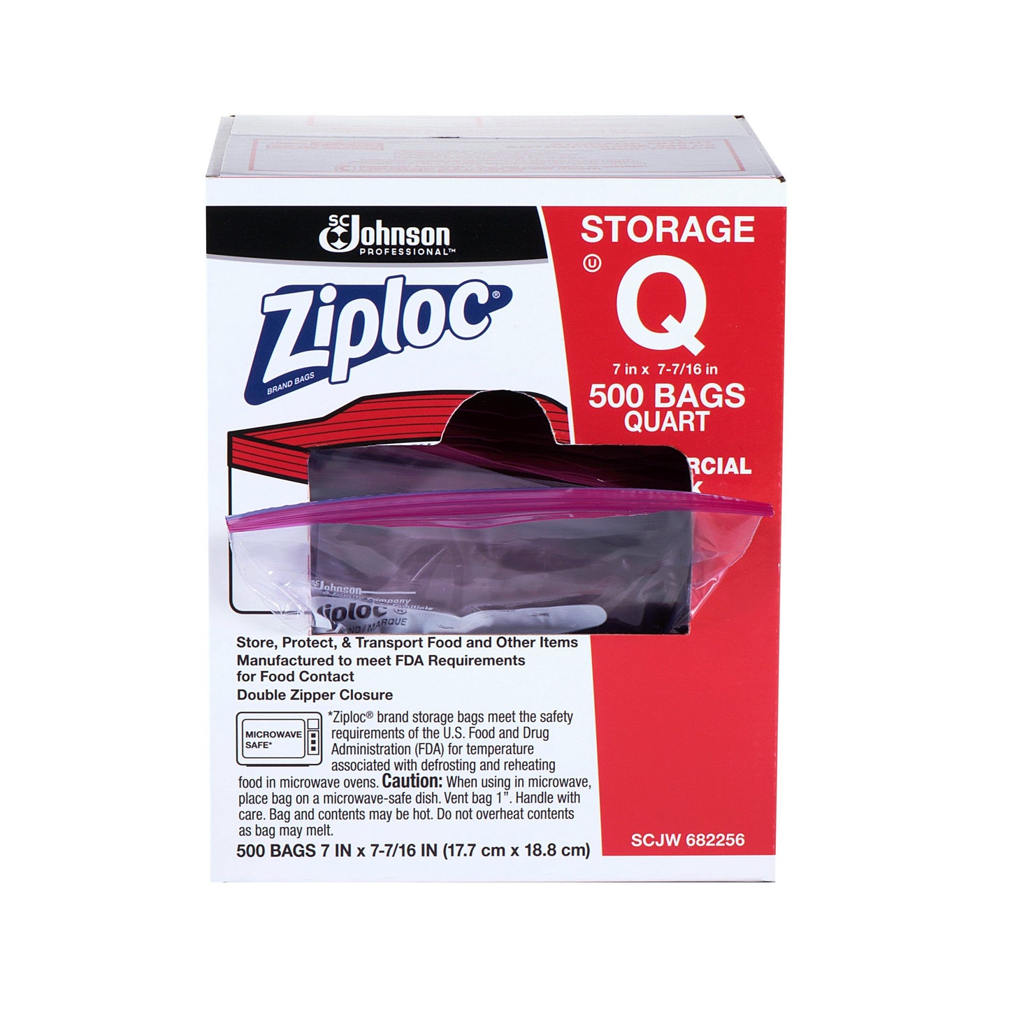 SC Johnson Ziploc Storage Bags 1 Quart 500 / cs Brand Name SC Johnson Item 682256 / 364899