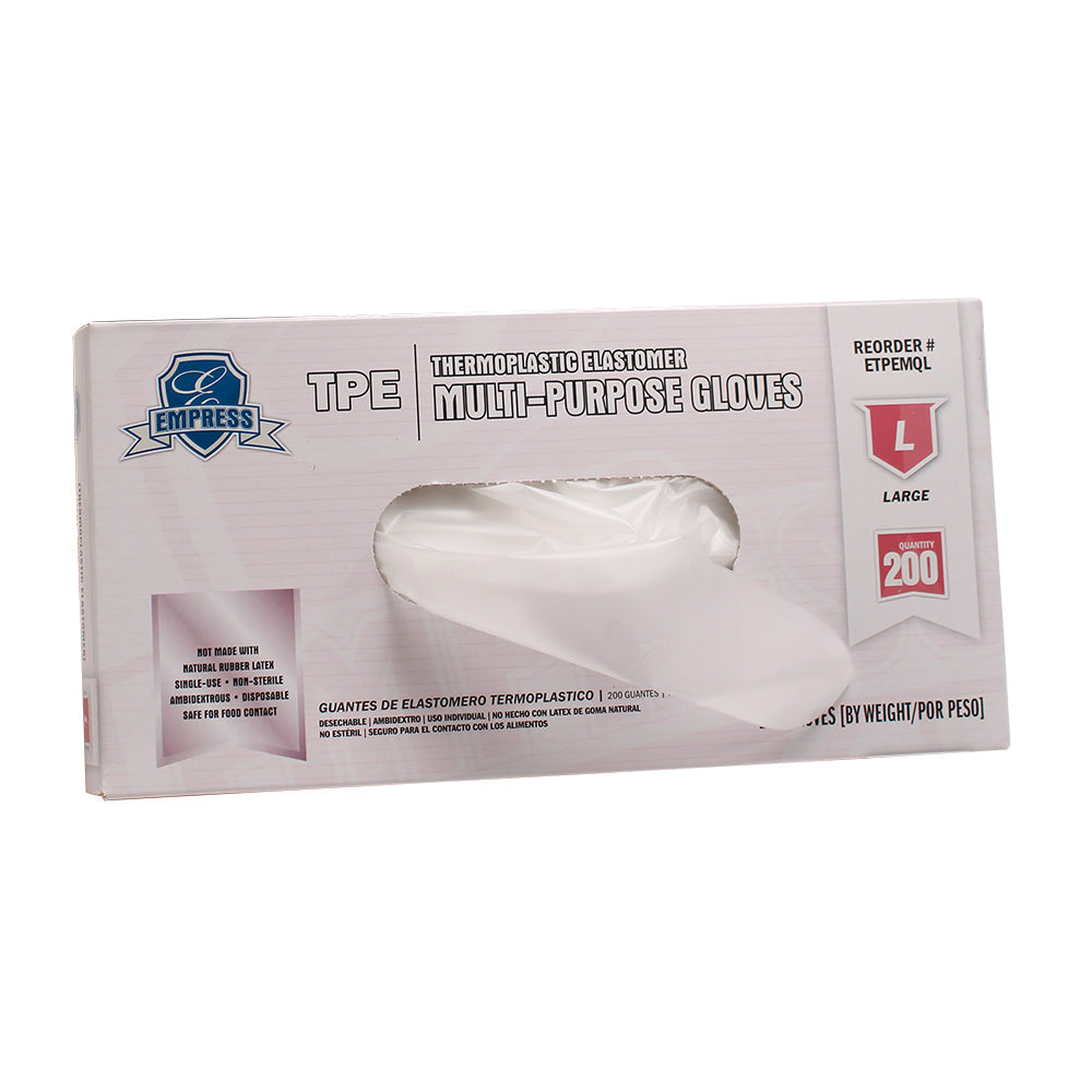 Thermoplastic Elastomer Glove Large Clear (Case of 2000) Brand Name Empress Item ETPEMQL