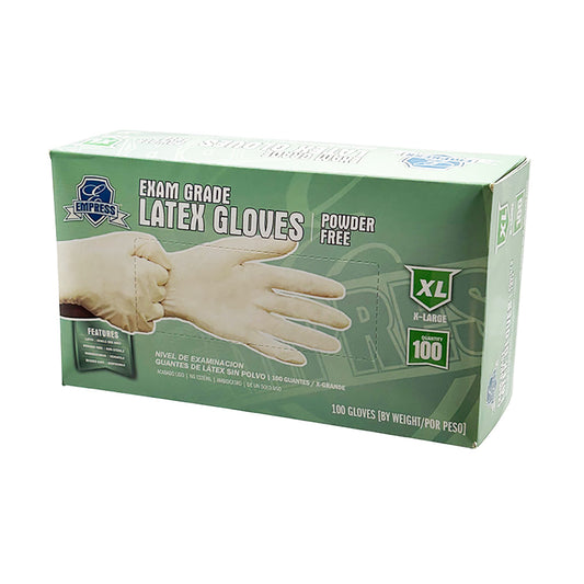 Empress Latex Glove Powder Free Exam Grade Extra Large 10 / 100 cs Brand Name Empress Item ELEPFXL2004