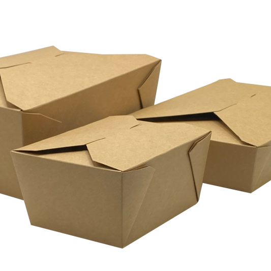 Empress #8 Kraft Folded Takeout Box 6" x 4.75" x 2.5" 300 / cs Brand Name Empress Item EMPFDBX8-K