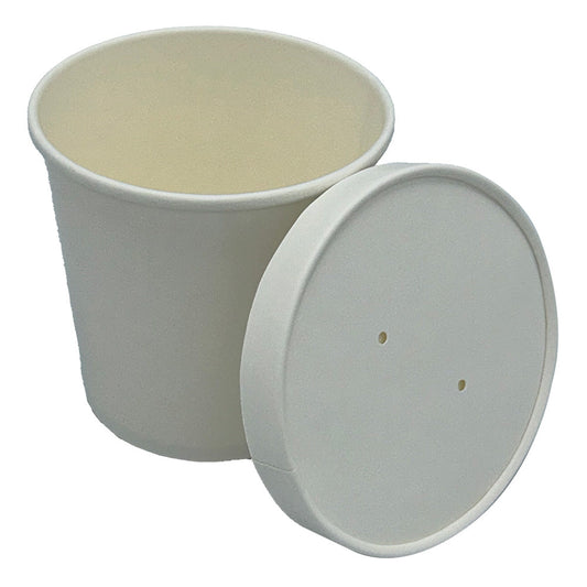 Empress Paper Food / Soup Container w/ Lid 16 oz White Combo 250 / 250 cs Brand Name Empress Item EFC-16-COMBO