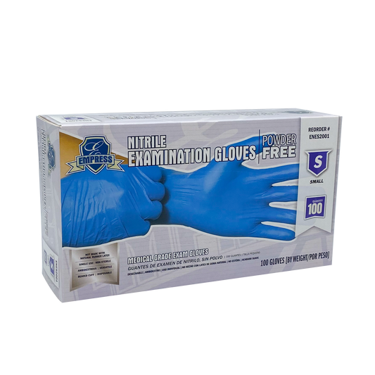 Empress Exam Grade Nitrile Glove Blue Powder Free Small 10 / 100 cs Brand Name Empress Item ENES2001