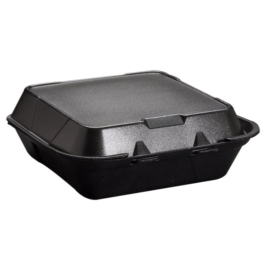 Genpak Medium 1-Comp Hinged Container 8"x 8"x 3" Black Foam 2 / 100 cs1 Brand Name Genpak Item SN240-3L