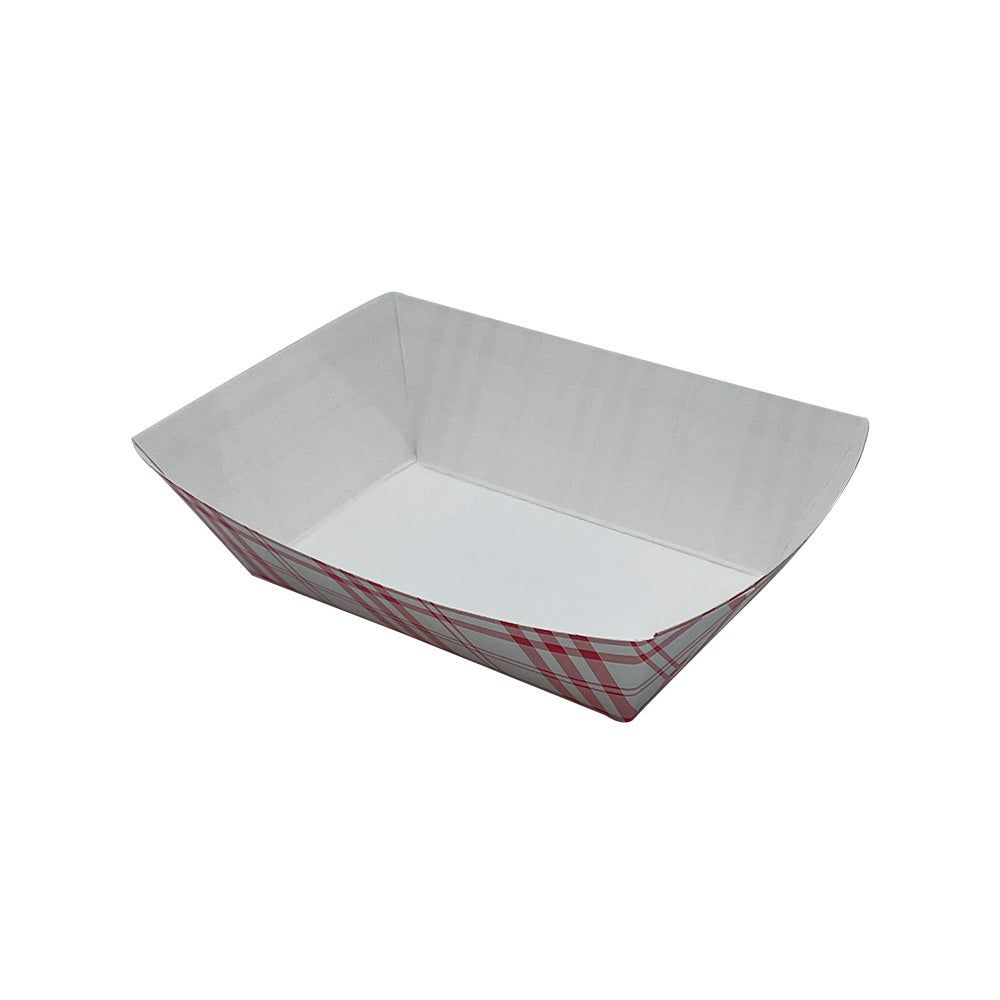 Nova 2lb Red Plaid Food Tray PFAS Free 4 / 250 cs Brand Name Nova Item NFT200