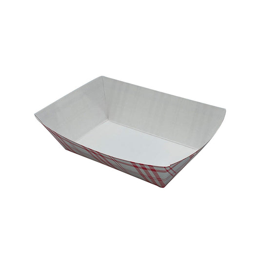 Nova 1/2lb Red Plaid Food Tray PFAS Free 4 / 250 cs Brand Name Nova Item NFT50