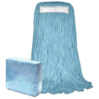 Performance Plus #24 Blue Blended Cut End 4 Ply w / White Mop Tape 12 / cs Brand Name Performance Plus Item P24013