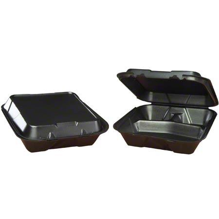 Genpak Large 3-Comp Hinged Container 9-3/16"x9-9/16"x2-21/32" Black Foam 2 / 100 cs Brand Name Genpak Item SN203-3L