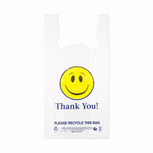 IBS 12 x 7 x 22 T-Shirt Bag 14 Mic Happy Face 500 / cs Brand Name IBS Item SMILET-SAK