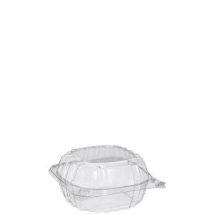 Dart Clearseal Hinged Sandwich Container 6" Clear 6 x 5-3/4 x 3 4 / 125 cs Brand Name Dart Item C57PST1