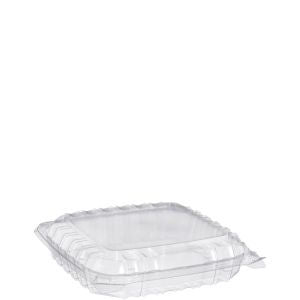 Dart ClearSeal Hinged Container Shallow Medium, Clear, 8.3x8.3x2, 1-Comp 2 / 125 cs Brand Name Dart Item C89PST1