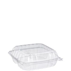 Dart ClearSeal Hinged Container Medium, Clear, 8.3x8.3x3 3-Comp 2 / 125 cs Brand Name Dart Item C90PST3