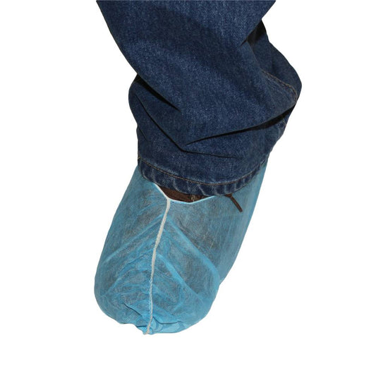 Hospeco Polylite Non Skid Shoe Covers Large Blue 16" 150 pair / cs Brand Hospeco Item M2105B-N S-16