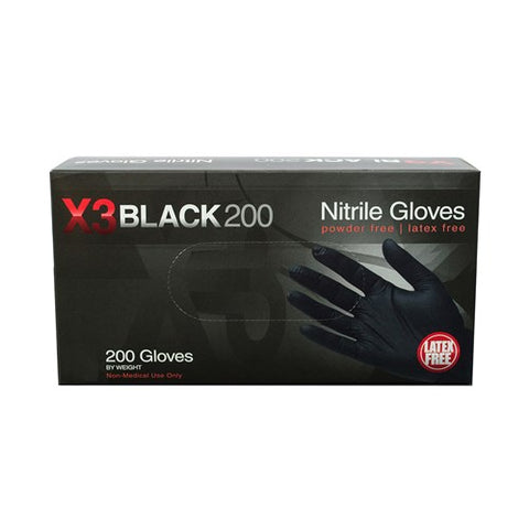 Black Nitrile Industrial Gloves, Powder Free, Latex Free (Box of 200) - Raemart