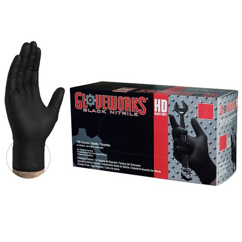 HD Black Nitrile Gloves, Latex Free Great for Automotive Industry (Box of 100) - Raemart