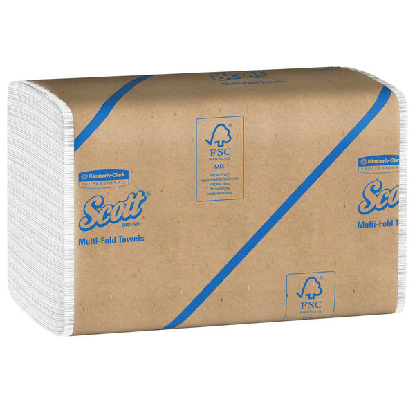 Scott Multi-Fold Towel 100% Recycled, 9.2" x 9.4" White (Case of 4000 Sheets) - Raemart
